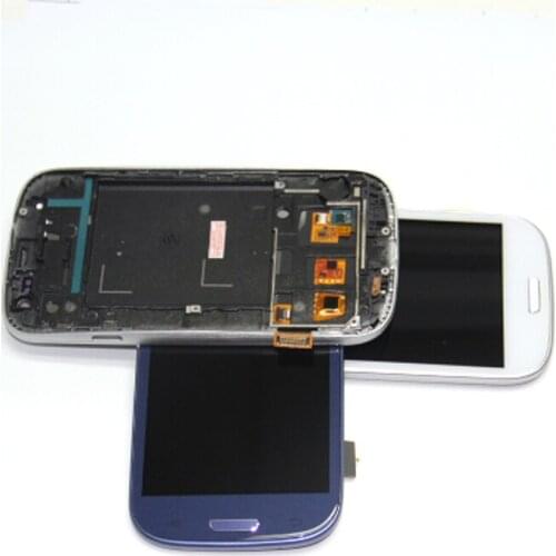 Screen Compatible for samsung s3 i9300 lcd display frame s3 i9300 display Compatible for samsung s3 i9300 LCD White Blue