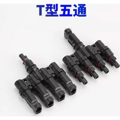 Electrical Pv Photovoltaic Connector One In Four Out 1pair X Pv T Branch Parallel Connection Solar Panel Cable Wire Connect 30 A