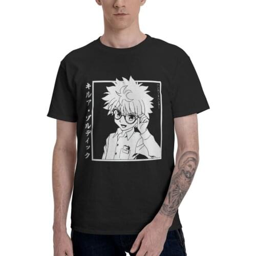 Kawaii Hunter X Hunter Manga Anime T Shirt Mens 100% Cotton T-shirt Harajuku Tshirt Short Sleeve Hxh Killua Zoldyck Tee Tops
