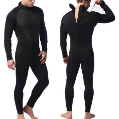 Diving Suit Male Full Bodysuit Wetsuit 3mm Neoprene Stretchy Swimming Long Sleeve Wetsuit Surfing Snorkeling Full Bodysuit