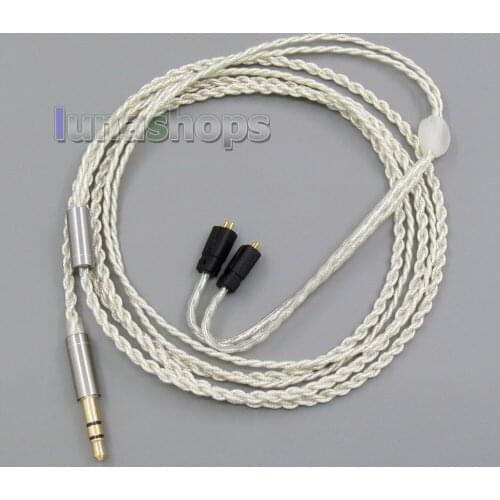 LN005524 3.5mm With Earphone Hook Silver Foil PU Skin Cable For Ultimate Ears UE TF10 SF3 SF5 5EB 5pro TripleFi 15vm