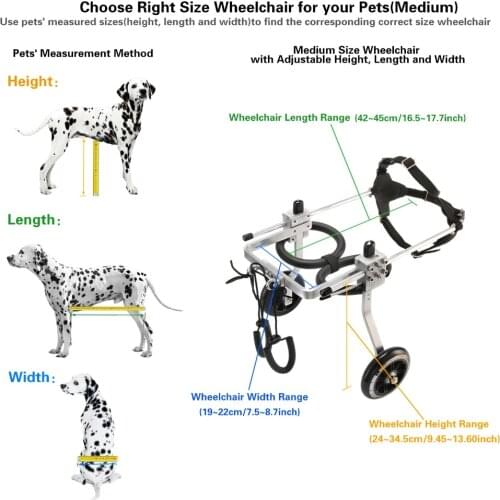 M Size Cart Pet/Dog Wheelchair To Make Handicapped Medium Dog/Doggie /Puppy walk