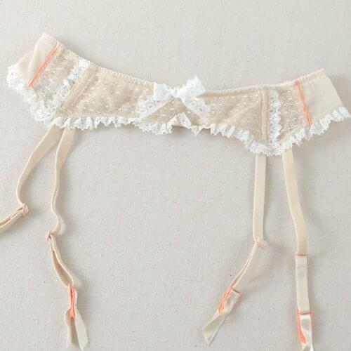 Fashion stockings slip-resistant skin color lace small dot bow belt sexy one-piece garters