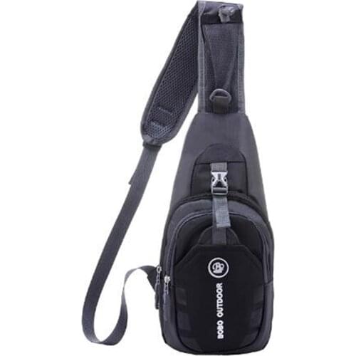 Mens Nylon Chest Bag Travel Hiking Solid Outdoor Sling Bag For Men