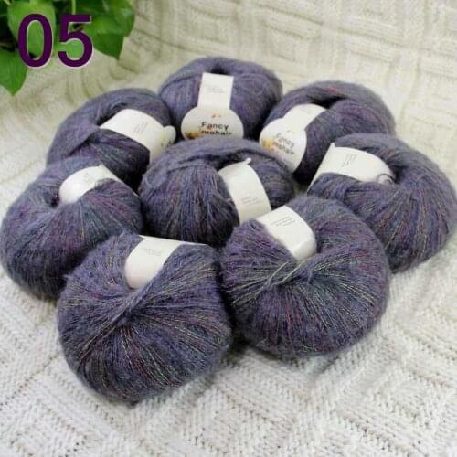 NEW Luxurious Soft 8balls*50g Crocheting & Knitting MOHAIR wool hand Yarn Knitting Rainbow Charcoal 823-05-8
