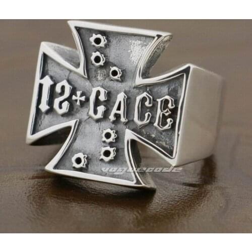 Huge Heavy Cross Ring 925 Sterling Silver Mens Biker Rock Punk Ring 8Y001 US Size 7 to 15