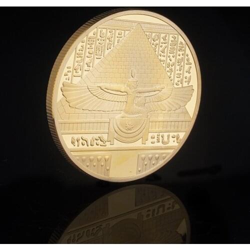 Commemorative for foreign trade explosions Sphinx Gold Plated coin Ancient Egyptian pharaoh coins Metal badge gifts