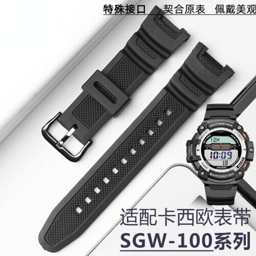 For Casio Mountaineering Watch Strap 3157 SGW-100-1v 3166 SGW-200 Sports Nylon Watch Band 24
