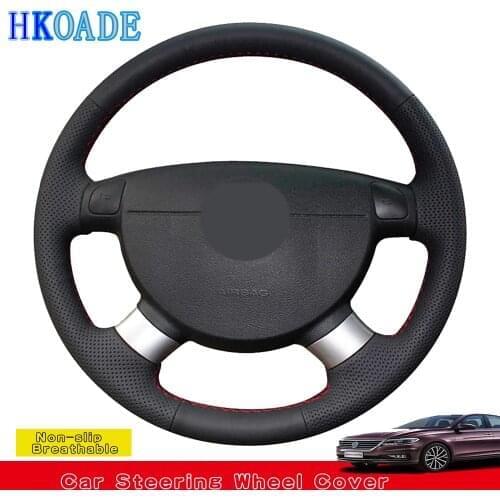 DIY Black Artificial Leather Car Accessories Steering Wheel Cover For Chevrolet Lova 2006-2010 for Buick Excelle Daewoo Gentra