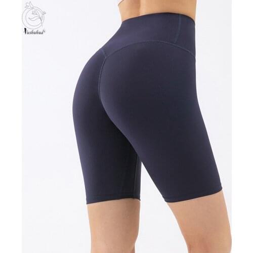 Yushuhua High Waisted Gym Squat Workout Shorts Women Super Stretchy Athletic Shorts Soft Women Fitness Yoga Biker Shorts