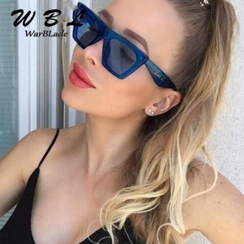 WarBLade 2019 Fashion Flat Top Cat Eye Sunglasses Women Men Luxury Brand Designer Mens Sun Glasses Mirror Shades
