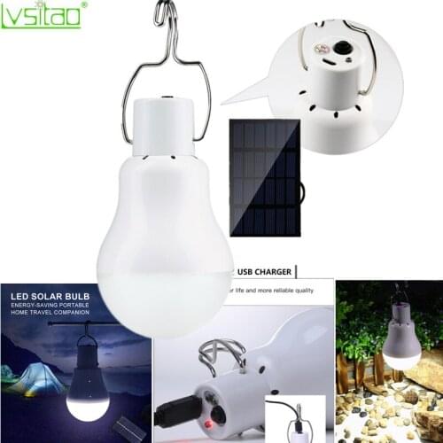 Solar Lamp USB charging Emergency Led Bulb Light Energy Saving outdoor camping portable light control Intelligent Solar powered