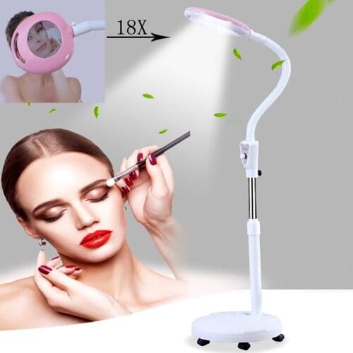 LED Beauty Cold Light Lamp Beauty Magnifying Glass Hairdressing Eyebrow Tattoo Nail Lamp Shadowless Floor Lamp 220V Household