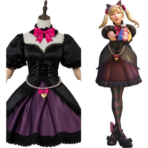In Stock)OW Cosplay D.VA DVA Hana Song Cosplay Costume Black Cat Officer Full Sets Adult Women Dress Halloween Carnival Costume