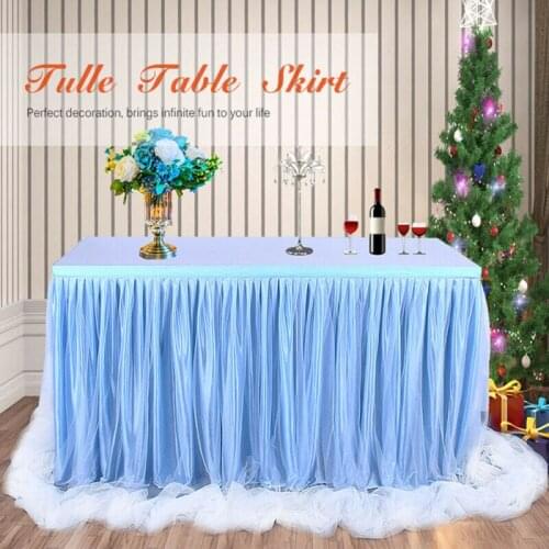 Tulle Tutu Table Skirt Wedding Party Table Skirt Tableware Cloth Baby Shower Party Home Decor Table Skirting Birthday Party