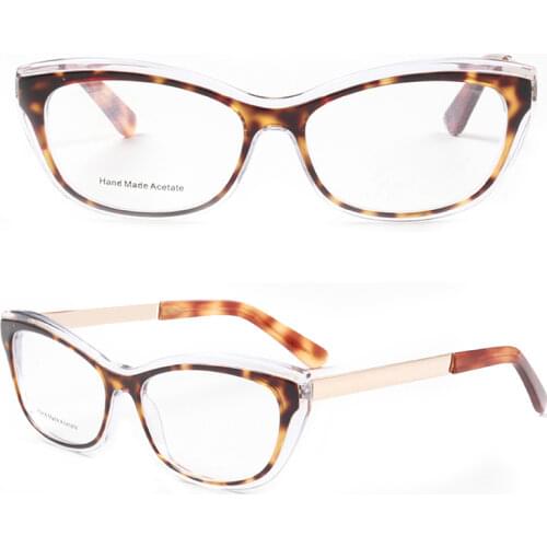 Women cateye Eyeglass Frames for women round acetate metal eyeglasses frames Full Rim Retro 2020 fashion Spectacles Rx Glasses