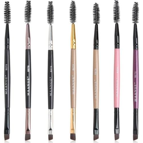 1Pc Double Head Eyelash Eyebrow Brush Double Eyelash Eyebrow Brush + Eyebrows Comb Mascara Wand Applicator Cosmetic Beauty Tools