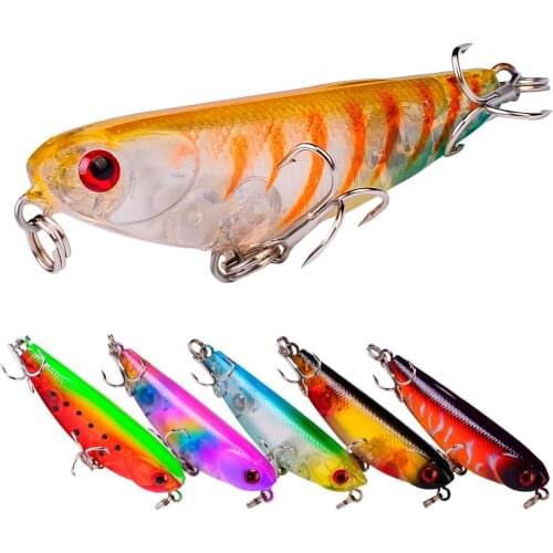 1 PCS Minnow Fishing Lure 4.7cm/4.5g 3D Eyes CrankFish Bait Wobbler Artificial Hard Bait Three Anchor Hook Fishing Tackle