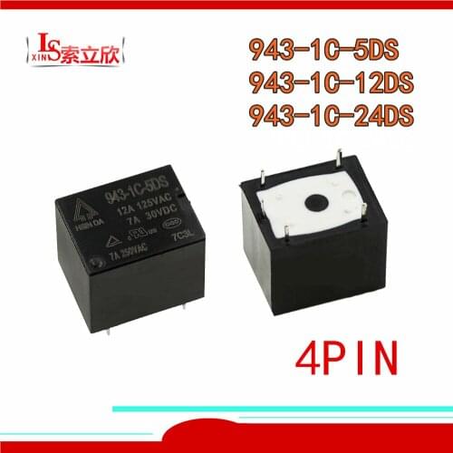 10pcs 100%Original New Relay 943-1C-5DS 5VDC 943-1C-12DS 12VDC 943-1C-24DS 24VDC 943-1C-12DS -12VDC 943 1C 12DS 4PIN