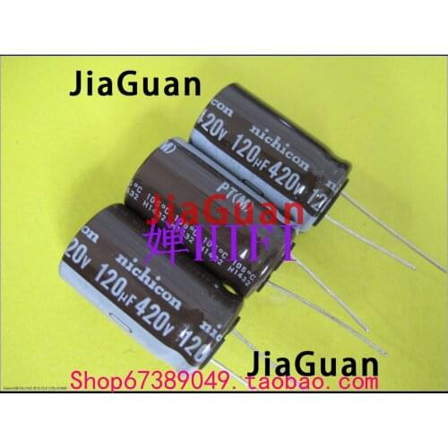 10PCS NICHICON PT 420V120UF 18X31.5MM electrolytic capacitor 120uF/420V High frequency long life 120UF 420V