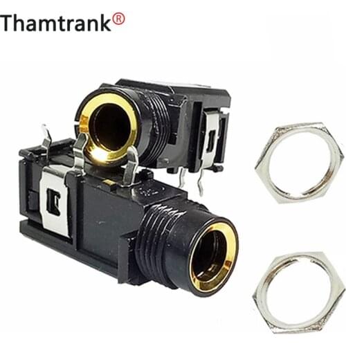 100pcs/lot 6.35mm Mono Female Jack PCB Panel Mount Microphone Socket 1/4 Inch Mono Chassis Audio Connector Wholesales