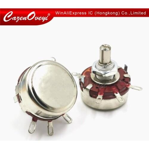 2pcs WTH118 2W 1A Potentiometer 1K 2.2K 4.7K 10K 22K 47K 100K 470K 1M WTH118-2W Round Shaft Carbon Rotary Taper Potentiometer