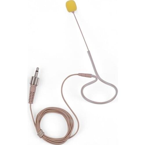 3 Options Lightweight Single Ear-Hook Condenser Microphone Mic 3-Pin/4-Pin XLR/3.5m Plug for Wireless Bodypack Transmitter