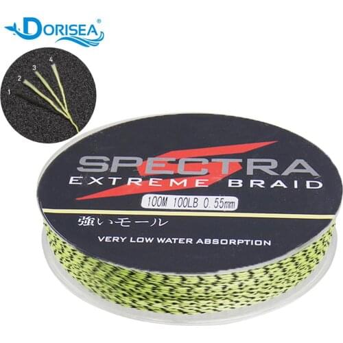 DORISEA 4 Strands Carp Fishing Line 100M 300M 500M PE Multifilame Braided Fishing Line 6LB -100LB Smooth Fishing Wire