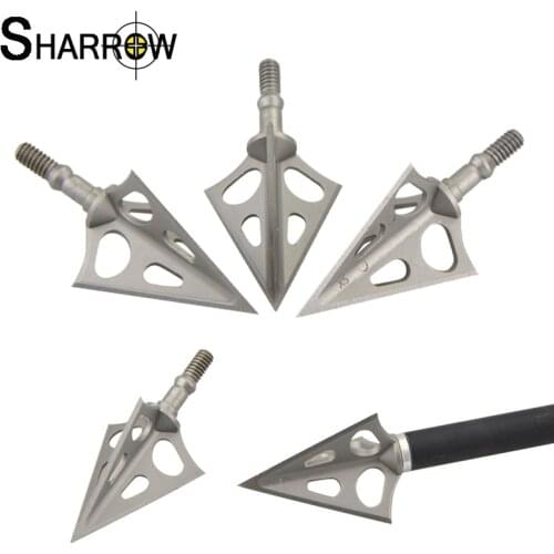 6pcs Archery Arrowheads Broadhead Stainless Steel Fixed 3 Blade Hunting Arrow Point Tips for Crossbow Arrow Shooting Accessories