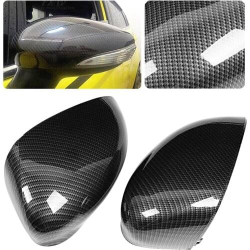 Pair Side Rearview Mirror Housing Cap Carbon Fiber Texture 1594546 1594522 Fits For Ford Fiesta 2009-2015Car Mirror Housing