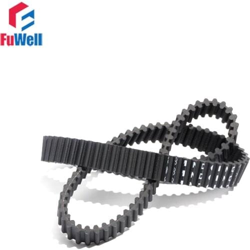 D5M Timing Belt Double Teeth Black Rubber Pulley Belt 15mm/20mm/25mm Belt Width D5M1520/1690/1800/1870/2000 Transmission Belt