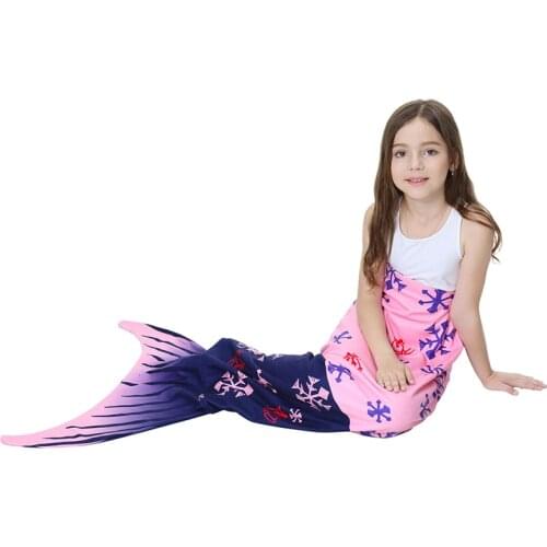 2020 Kids Mermaid Tail Warm Soft Mermaid Tail Blanket Knitted Mermaid Blanket for Girls Throw Bed Wrap Sofa Mermaid Sleeping Bag