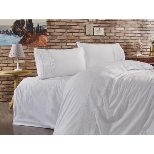 French Laced Heart Garden Double Personality Duvet cover set White