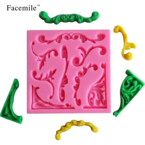 Facemile European Rome Palace Style Relief Lace Mold Cake Border Fondant Cake Molds Soap Chocolate Mould Kitchen Baking 50-193