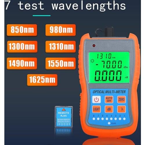 FTTH Mini Optical Power Meter AUA-G70A/50A OPM Fiber Optical Cable Tester -70dBm~+10dBm SC/FC/ST Universal Interface Connector
