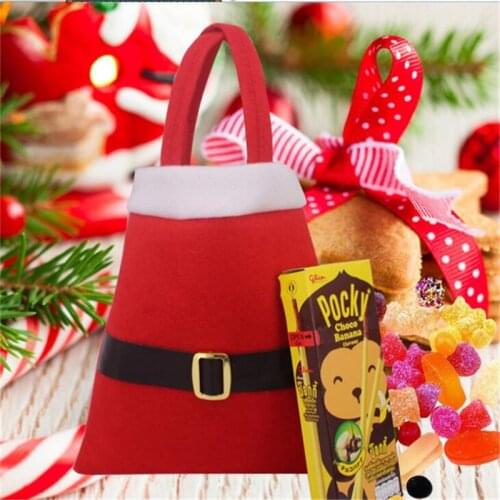 Fashion Hot Sale Christmas Santa Candy Bags Xmas Decoration Sack Cute Kids Gift Bag Belt Buckle Candy Bag Christmas Decorations