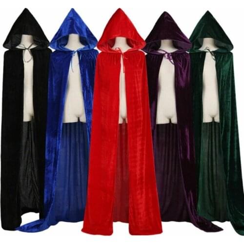Gothic Hooded Cloak Adult Elf Witch Long Purim Carnival Halloween Cloaks Capes Robe Larp Women Men Vampires Grim Reaper Party