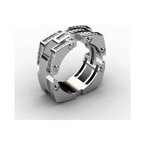 Huitan Trendy Classic Punk Men Ring Fashion Holoow Out Design Warrior Accessories Finger Ring With Micro Paved Jewel Unisex Ring