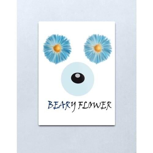 Cool Blue Beary Flower Metal Print Tin Sign Vintage Metal Wall Sign Plaque Retro Garage Shed Car