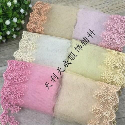 6 colors 11.5cm width Gold edged Lace Ribbons mesh fabric Hair bows Wedding Dress Garments Crafts Accessories G1577
