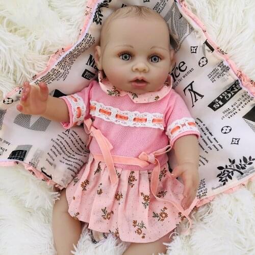 16 Inch Bebes Reborn Girl Doll bareheaded Full Silicone Vinyl reborn baby dolls Realistic newborn infant Baby Toy Doll gift