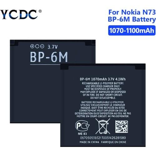 1100mAh Li-ion Replacement Battery BP-6M BP6M BP 6M Phone Batteries for Nokia 6233 6280 6288 6290 9300 N73 N77 N93 N93S