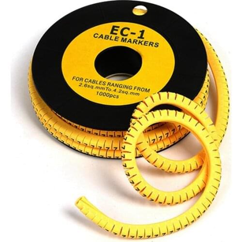 Number 0 to 9 PVC cable marker EC-0 EC-1 EC-2 EC-3 insulation cable markers for 0.75-10mm2 Wire