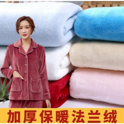 180cmx50cm Autumn Winter Solid Color Thickened Double-sided Flannel Fabric Coral Fleece Blankets Pajamas Home Clothing Fabrics