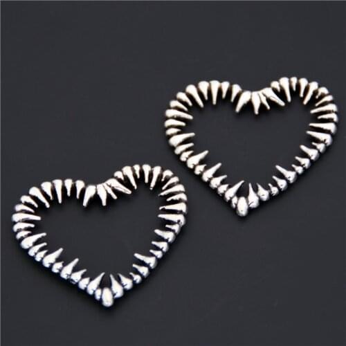 10pcs Alloy Hollow Thorny Heart Charm Pendant Jewelry Making Pendant DIY Handmade Craft A886