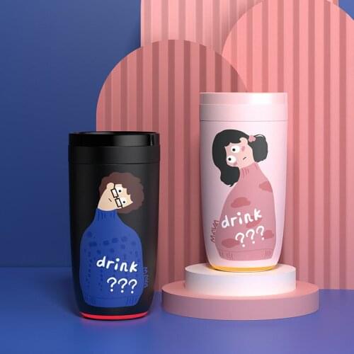 Portable Cold Drink Cup Cartoon School Drinking Water Coffee Milk Warmer And Cooler Beverage Mug Cup Smart Cooling Cup Supplies