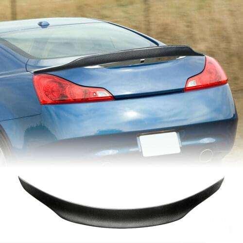 PSM Style Carbon Fiber Rear Trunk Wing Spoiler Visor Boot Top Lip Lid Retrofit For Infiniti G37 V36 Q60 Coupe 2 Door 2008-2013