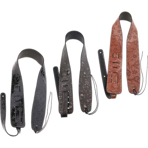 Adjustable Leather Guitar Strap Belt for Acoustic Folk Electric Guitar Parts