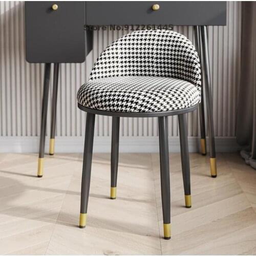 Light Luxury Dressing Stool Soft Bag Backrest Chair Modern Minimalist Bedroom Makeup Stool Net Celebrity Ins Girl Princess Stool