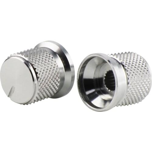 FLEOR 2pcs Full Aluminum Metal Amplifier Amp Effect Pedal Knobs Potentiometer Knobs Silver Color